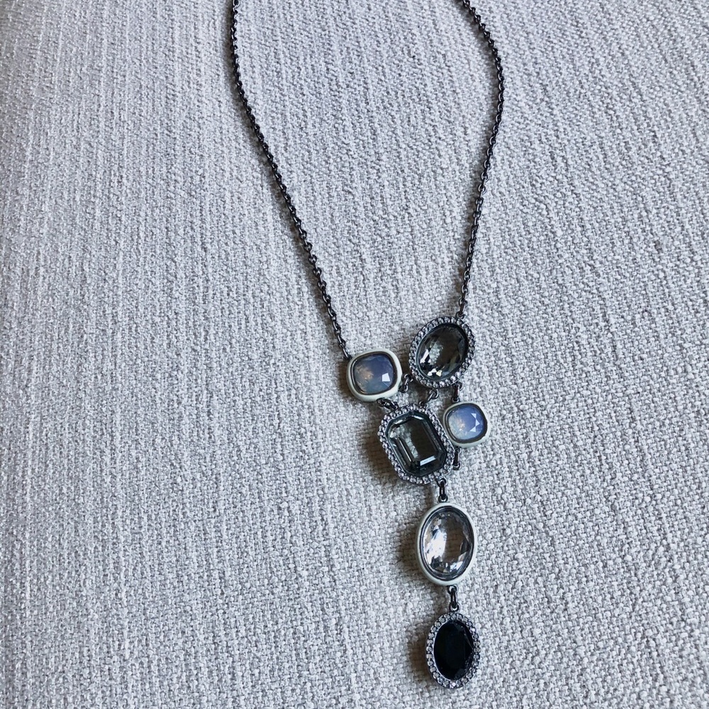 Swarovski blue crystal meteor pendant necklace